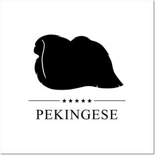 Pekingese Black Silhouette Posters and Art